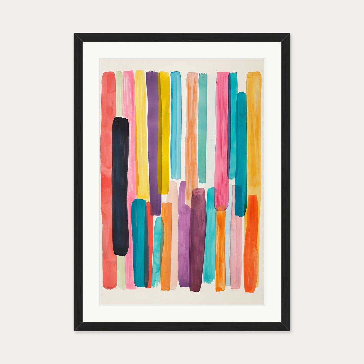 Abstract Rainbow Wall Art — 50 x 70 cm — Black Frame