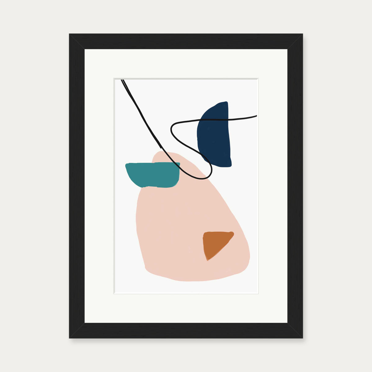 Abstract Shapes And Colours Art Print — 30 x 40 cm — Black Frame