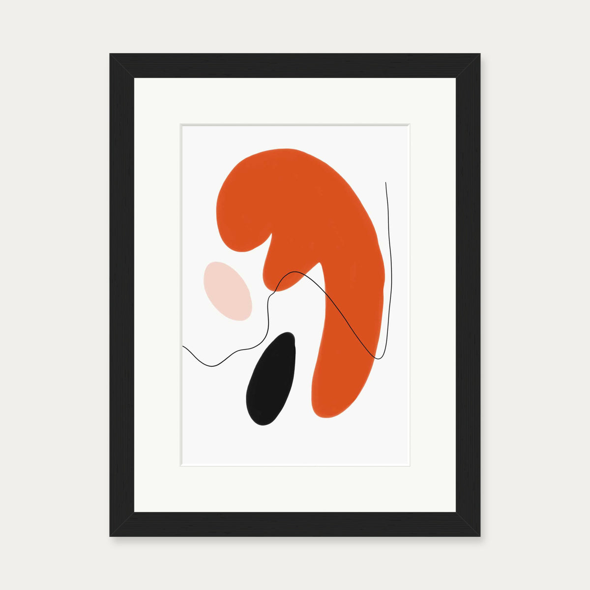 Abstract Shapes Texture Art Print — 30 x 40 cm — Black Frame