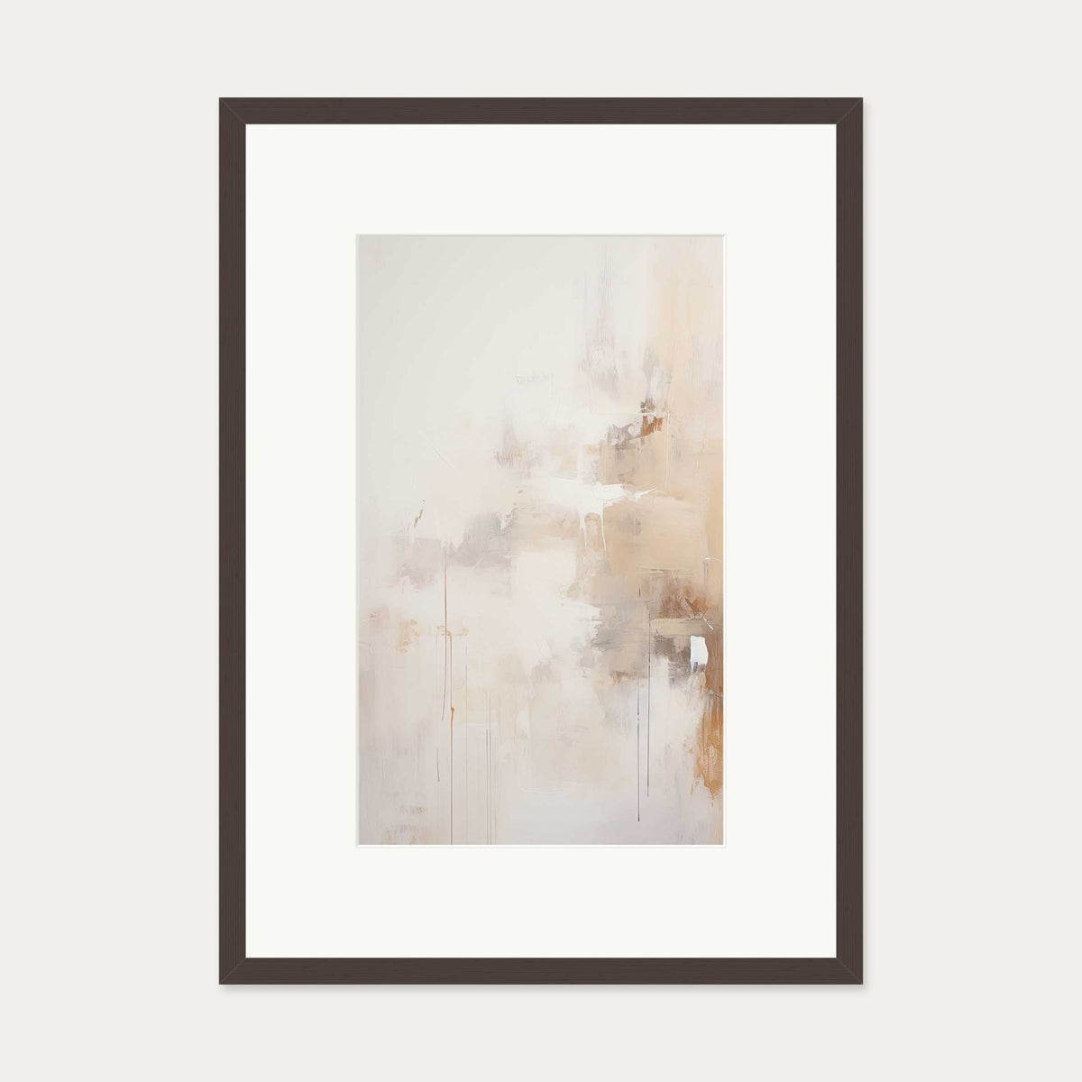 Abstract Songbird Art Print — 50 x 70 cm — Brown Frame