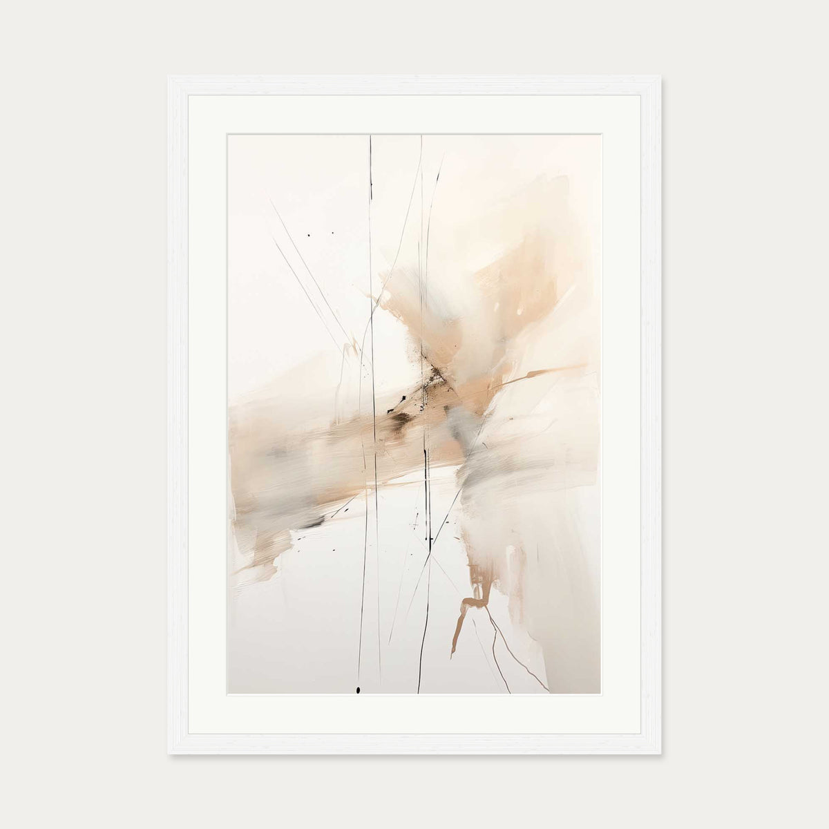 Abstract Songbird II Art Print — 50 x 70 cm — White Frame