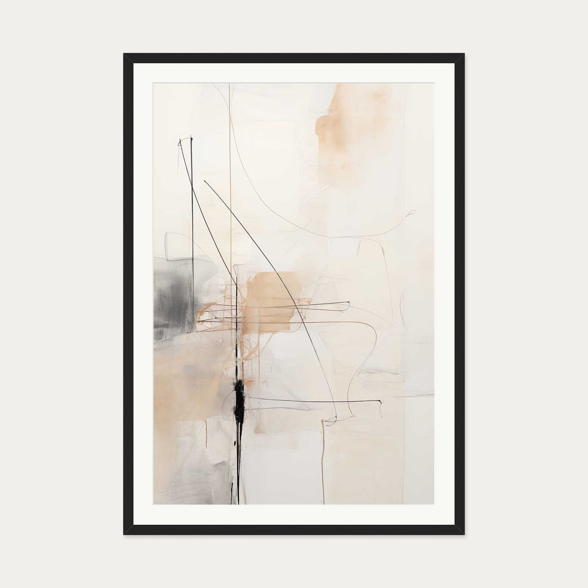 Abstract Songbird III Art Print — 70 x 100 cm — Black Frame