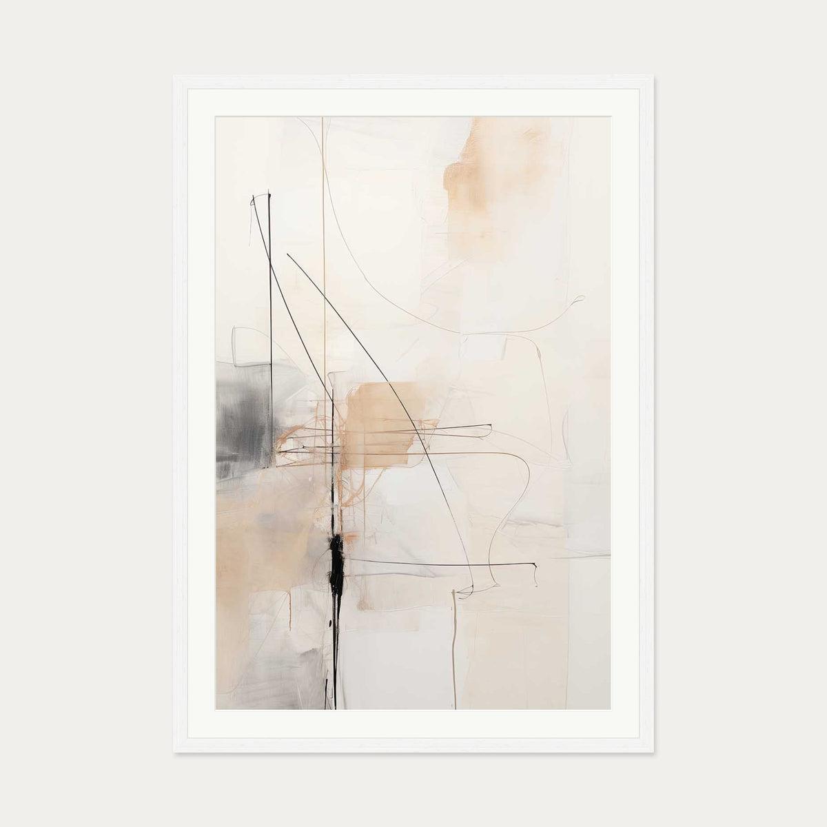 Abstract Songbird III Art Print — 70 x 100 cm — White Frame