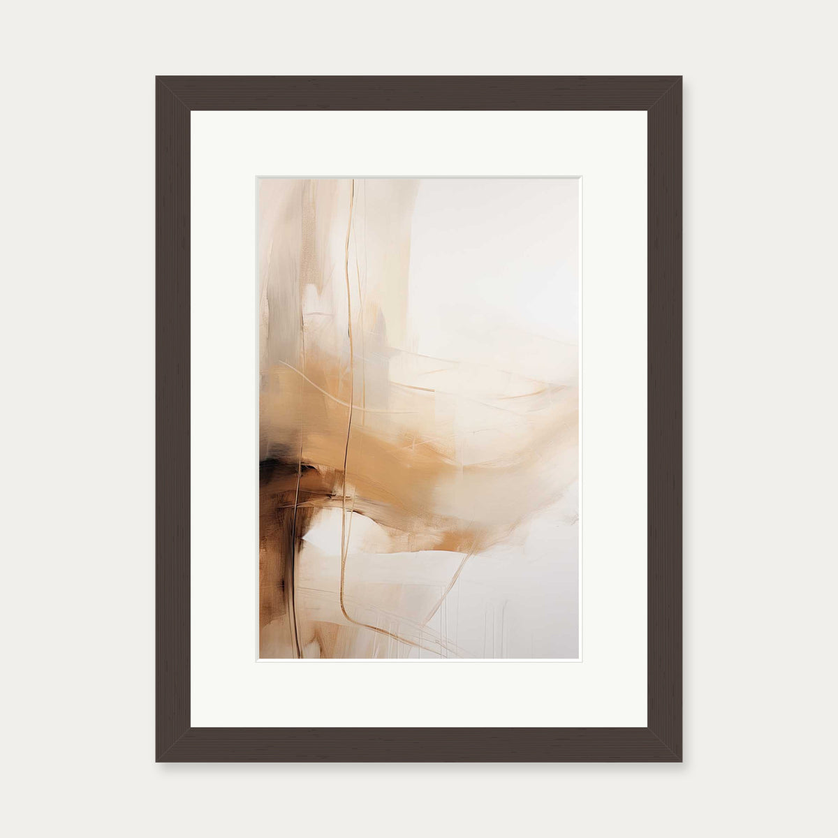 Abstract Songbird VI Art Print — 30 x 40 cm — Brown Frame