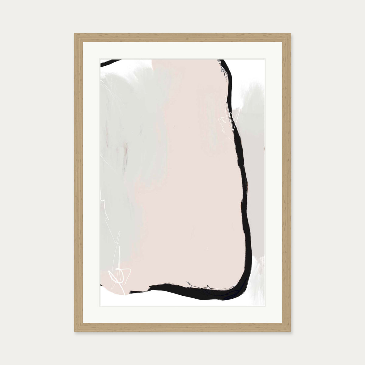 Abstract Study I Art Print — 50 x 70 cm — Oak Frame