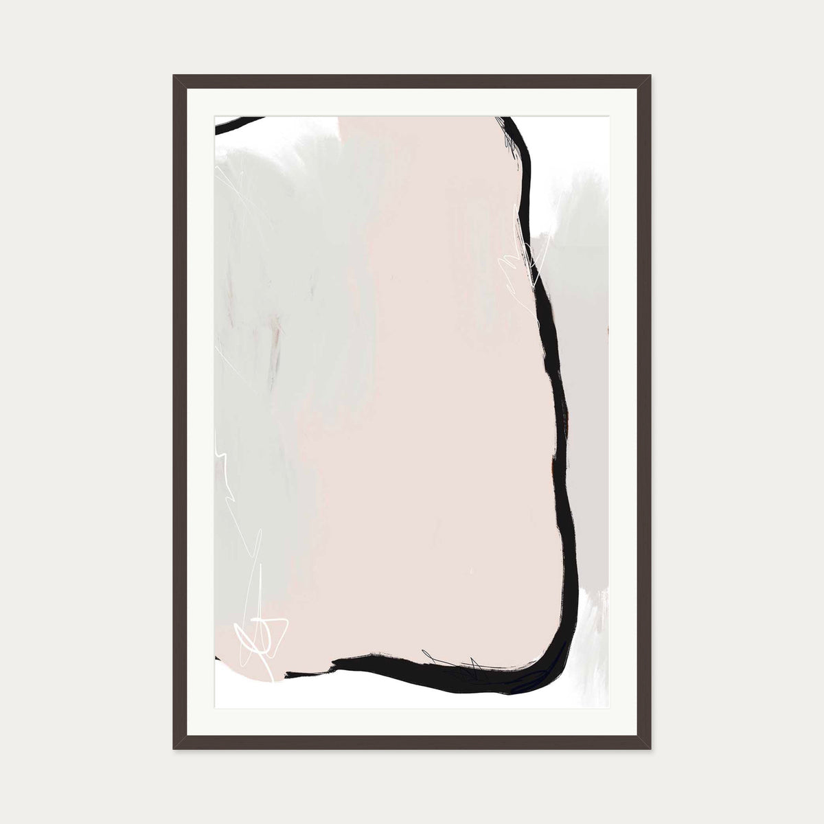 Abstract Study I Art Print — 70 x 100 cm — Brown Frame