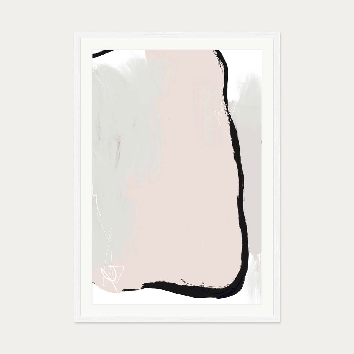 Abstract Study I Art Print — 70 x 100 cm — White Frame
