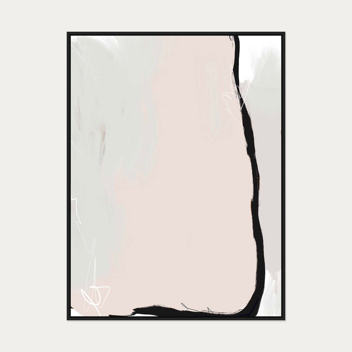 Abstract Study I Canvas Art — 90 x 120 cm — Black Frame