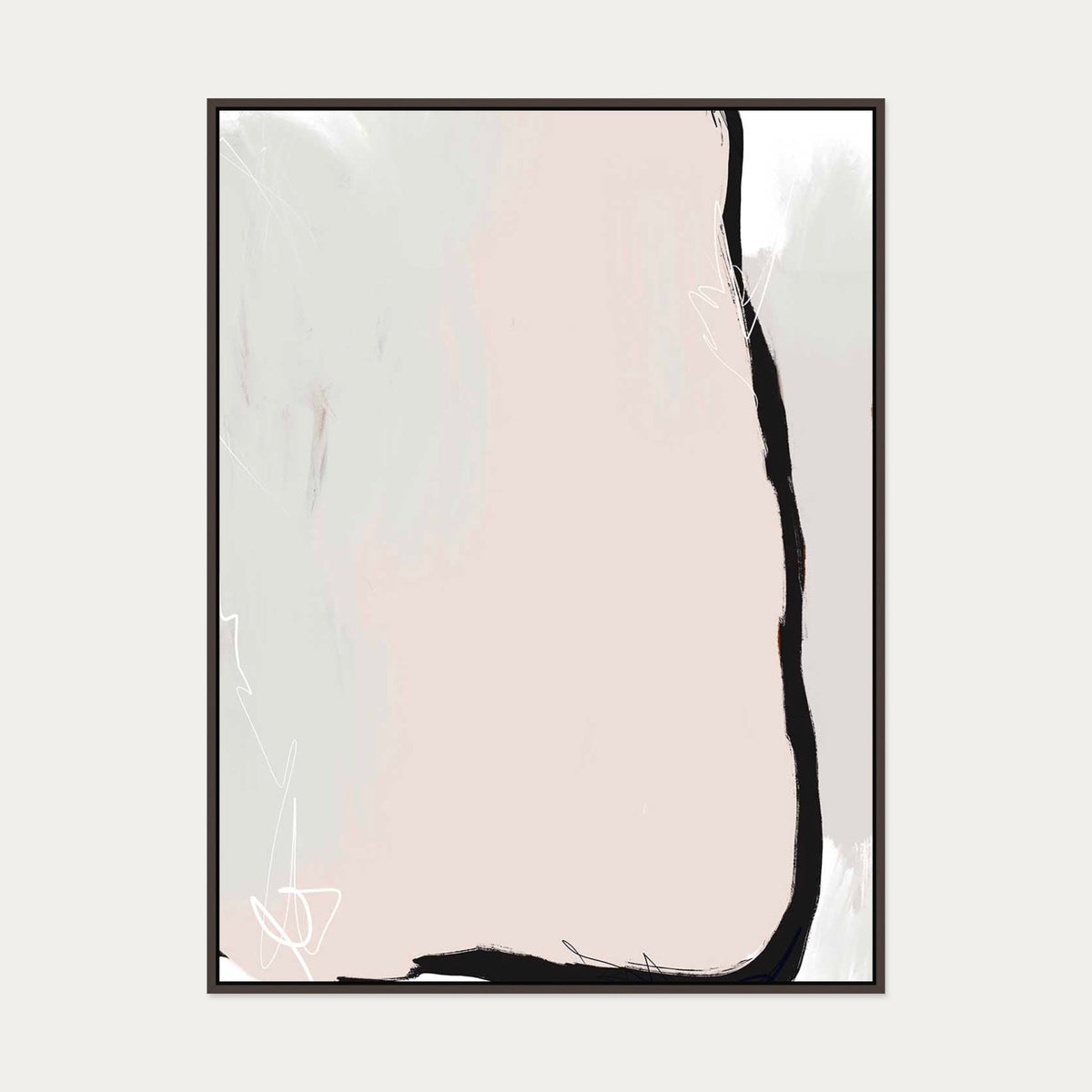 Abstract Study I Canvas Art — 90 x 120 cm — Brown Frame