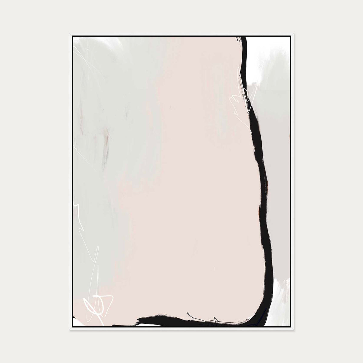Abstract Study I Canvas Art — 90 x 120 cm — White Frame