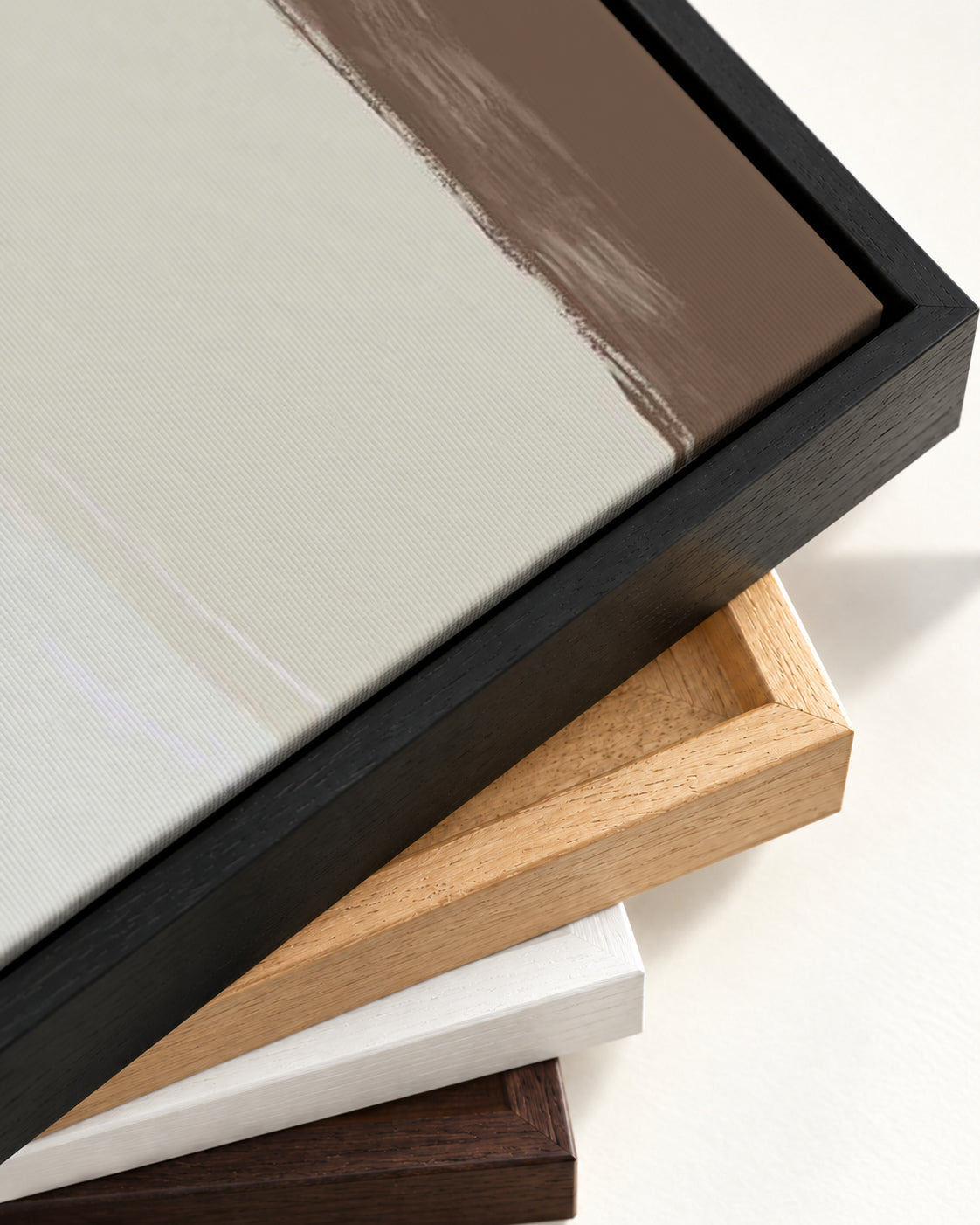 Abstract Study II Canvas Art — framed canvas corner and wrapped canvas detail