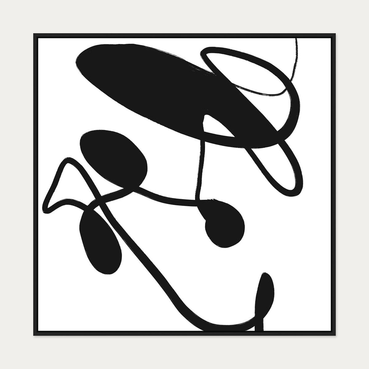 Abstract Study IX Canvas Art — 100 x 100 cm — Black Frame