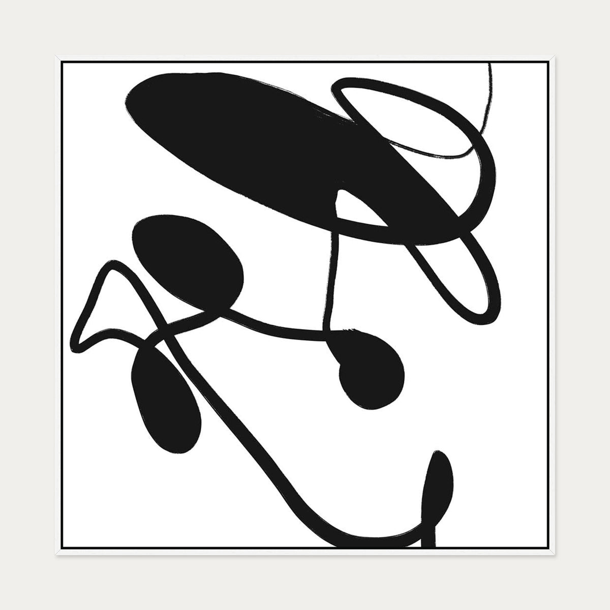 Abstract Study IX Canvas Art — 100 x 100 cm — White Frame