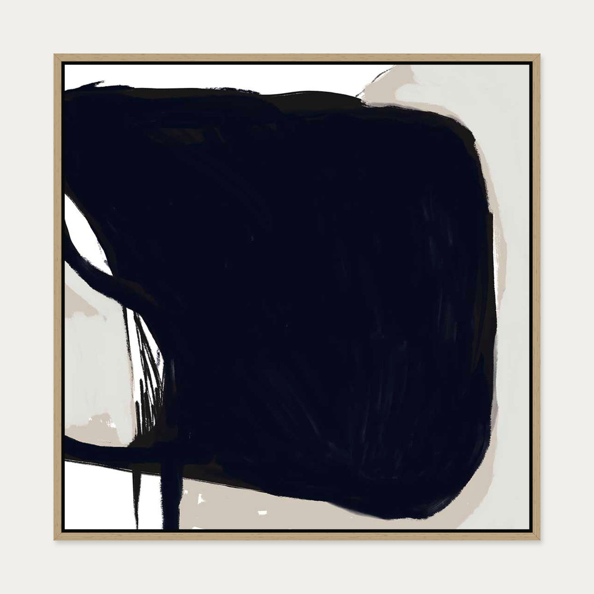Abstract Study V Canvas Art — 70 x 70 cm — Oak Frame