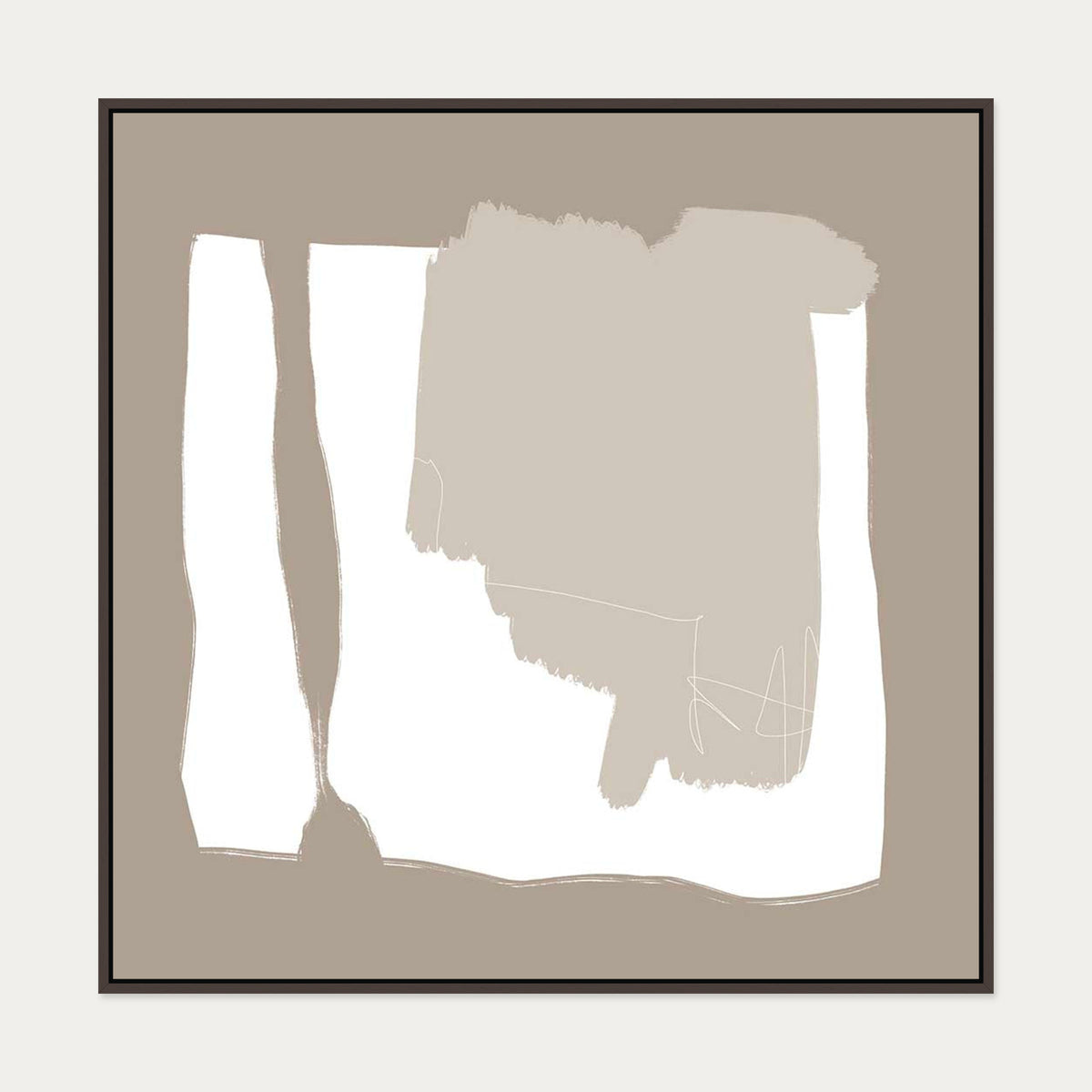Abstract Study VI Canvas Art — 100 x 100 cm — Brown Frame