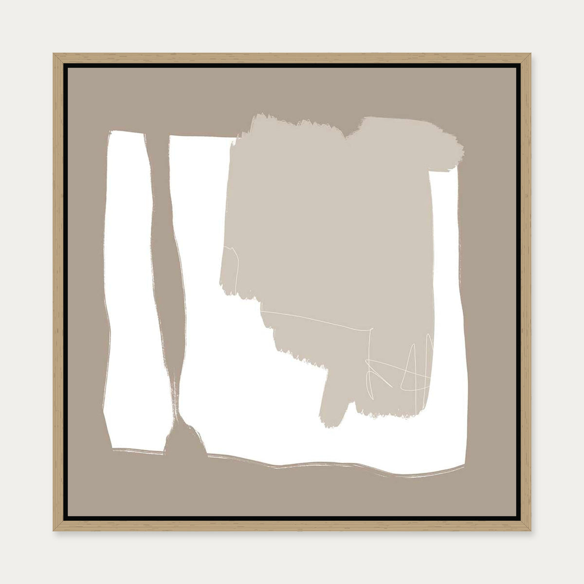 Abstract Study VI Canvas Art — 50 x 50 cm — Oak Frame