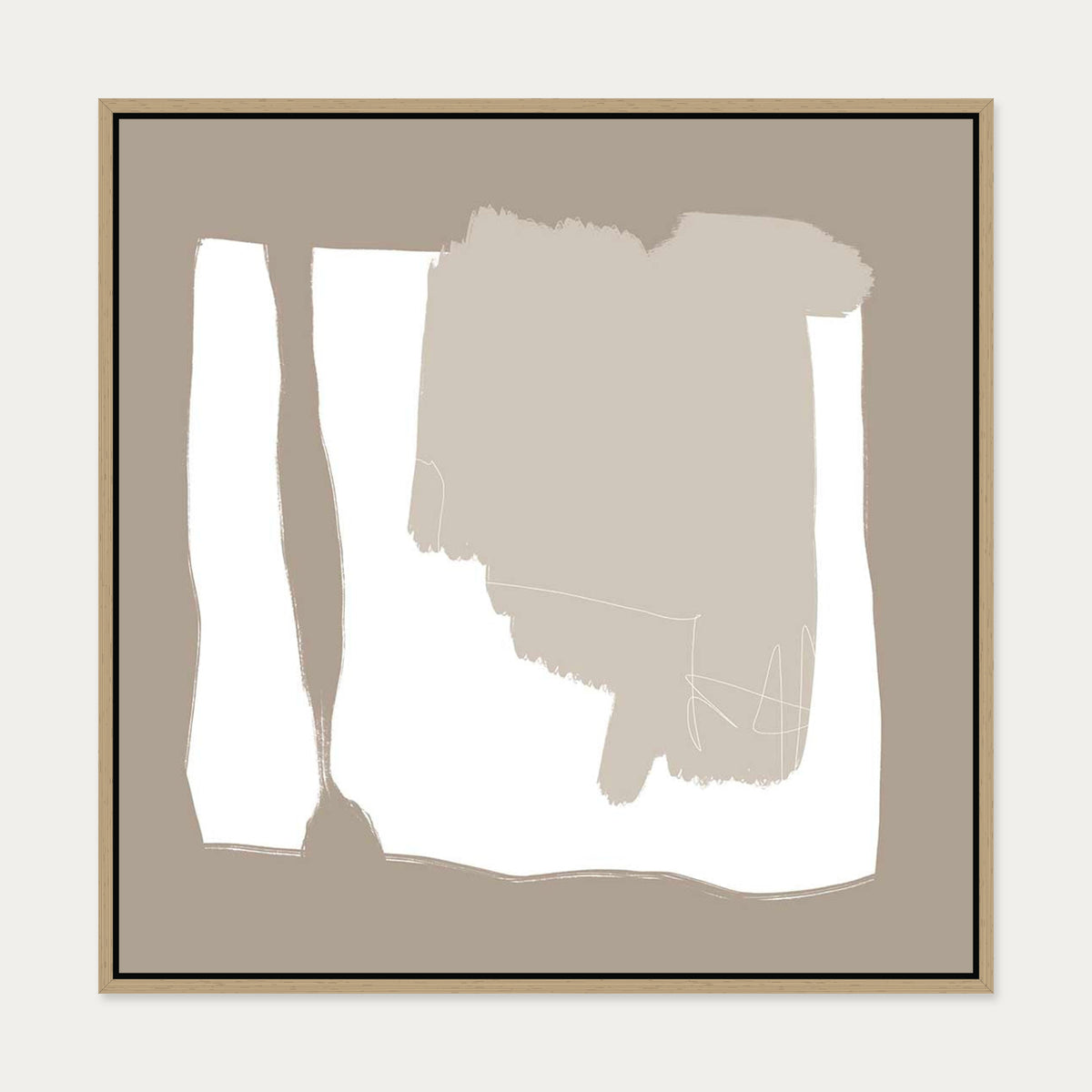 Abstract Study VI Canvas Art — 70 x 70 cm — Oak Frame