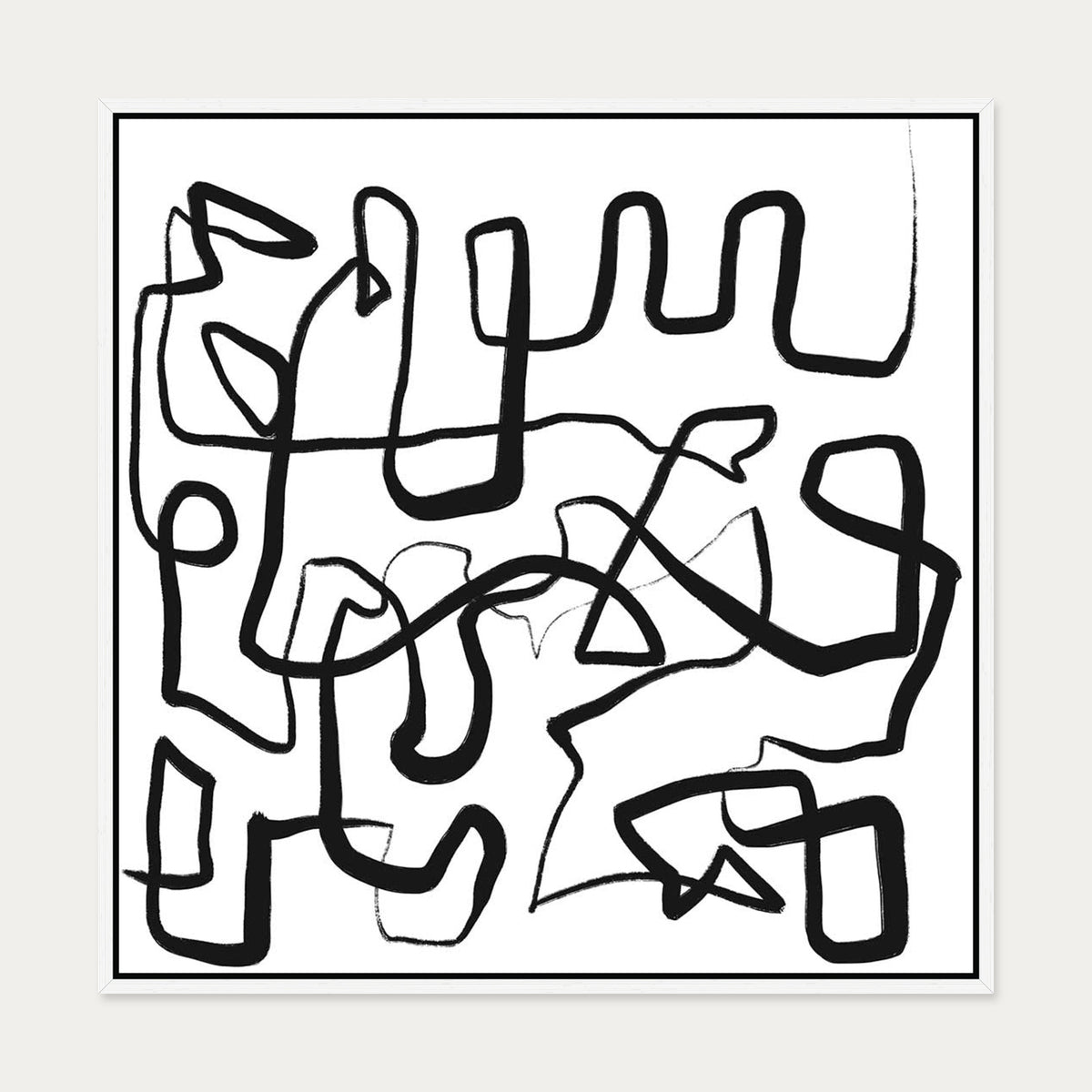 Abstract Study X Canvas Art — 70 x 70 cm — White Frame