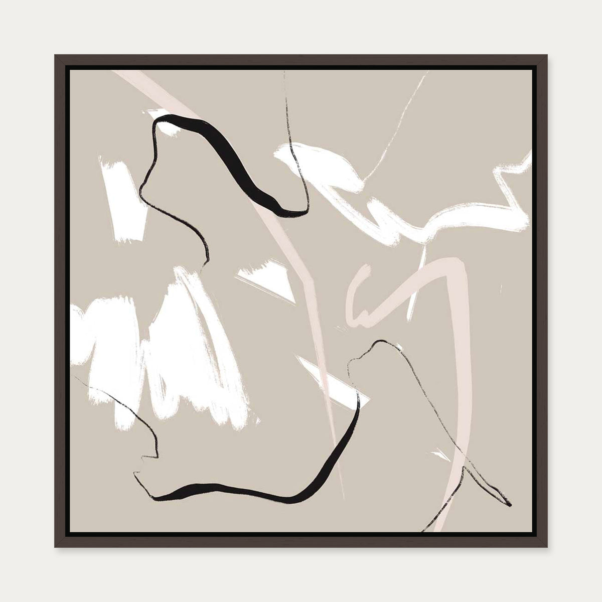 Abstract Study XI Canvas Art — 50 x 50 cm — Brown Frame