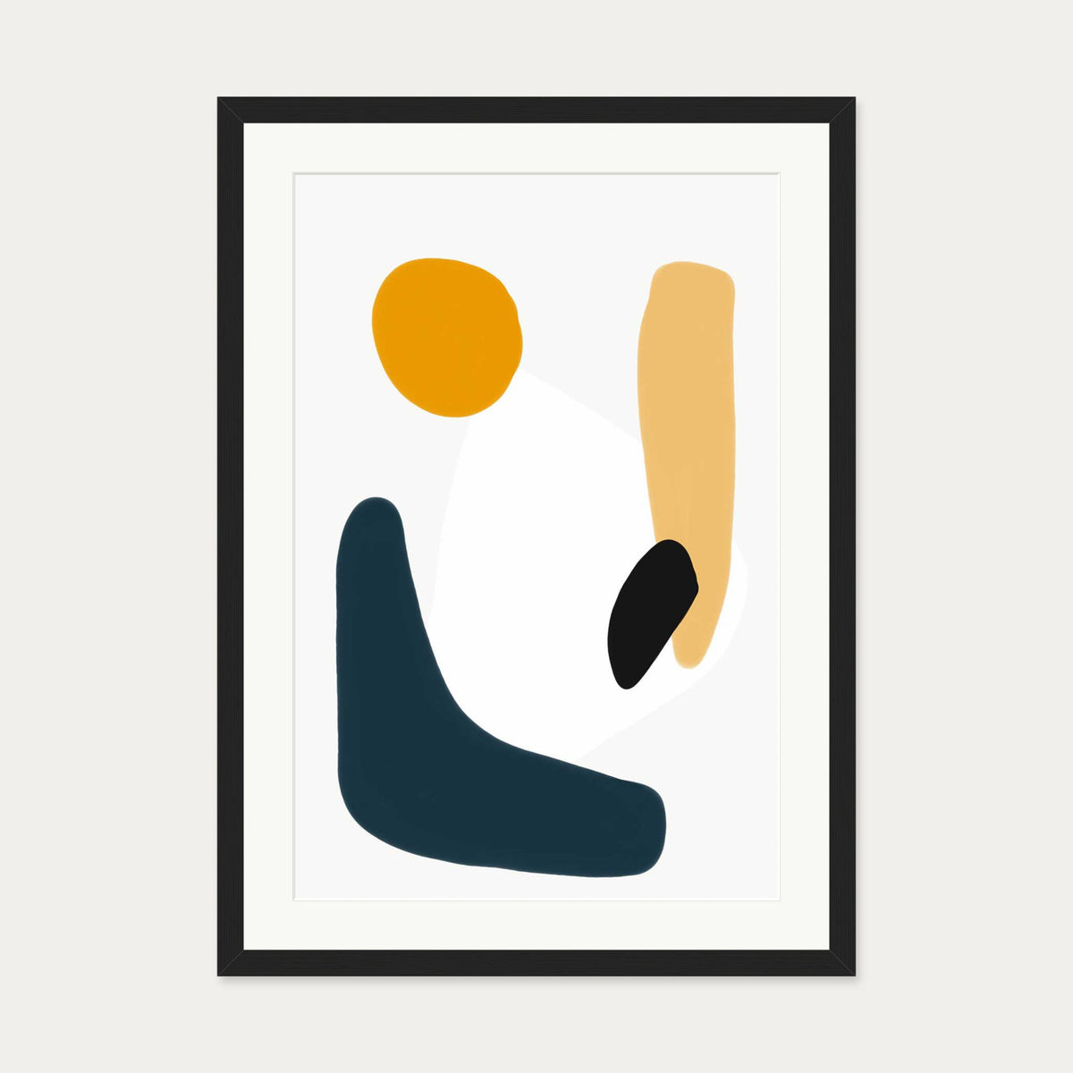 Abstract Summer Sun Art Print — 50 x 70 cm — Black Frame