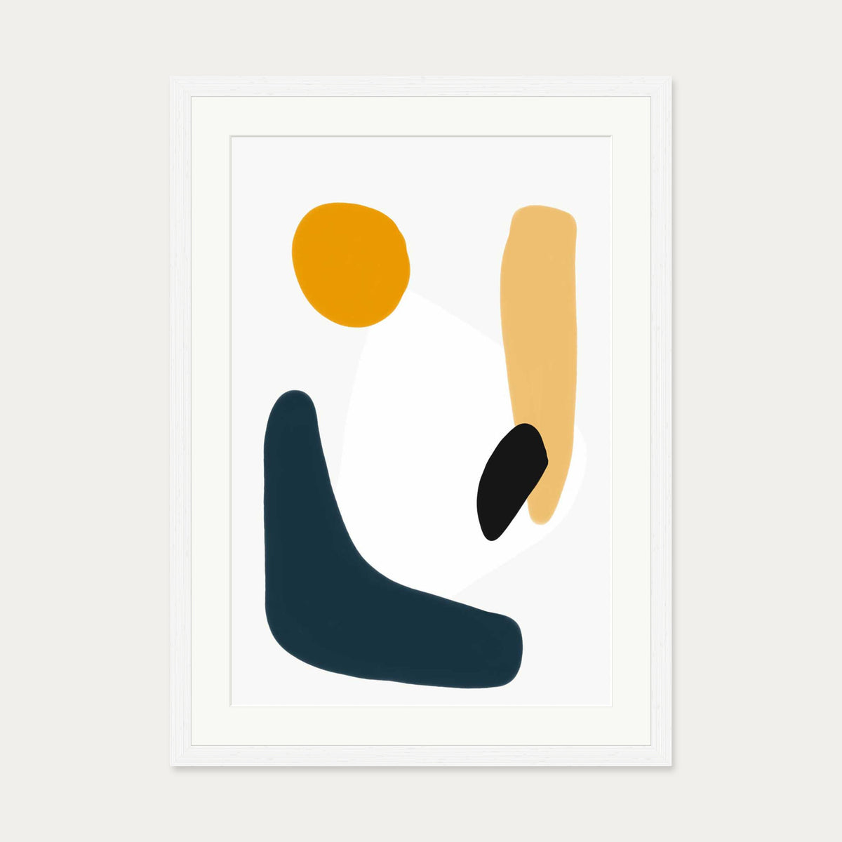 Abstract Summer Sun Art Print — 50 x 70 cm — White Frame