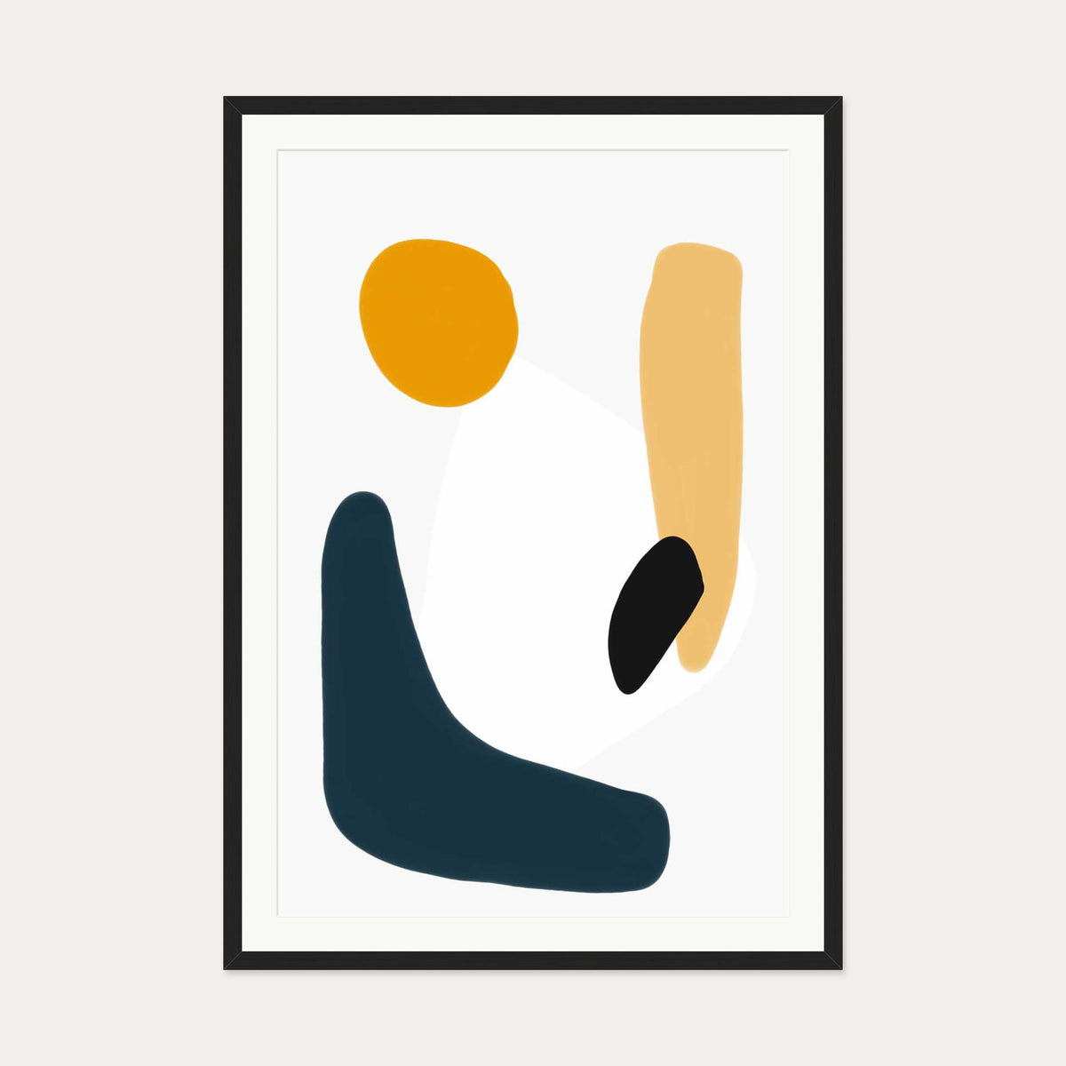 Abstract Summer Sun Art Print — 70 x 100 cm — Black Frame