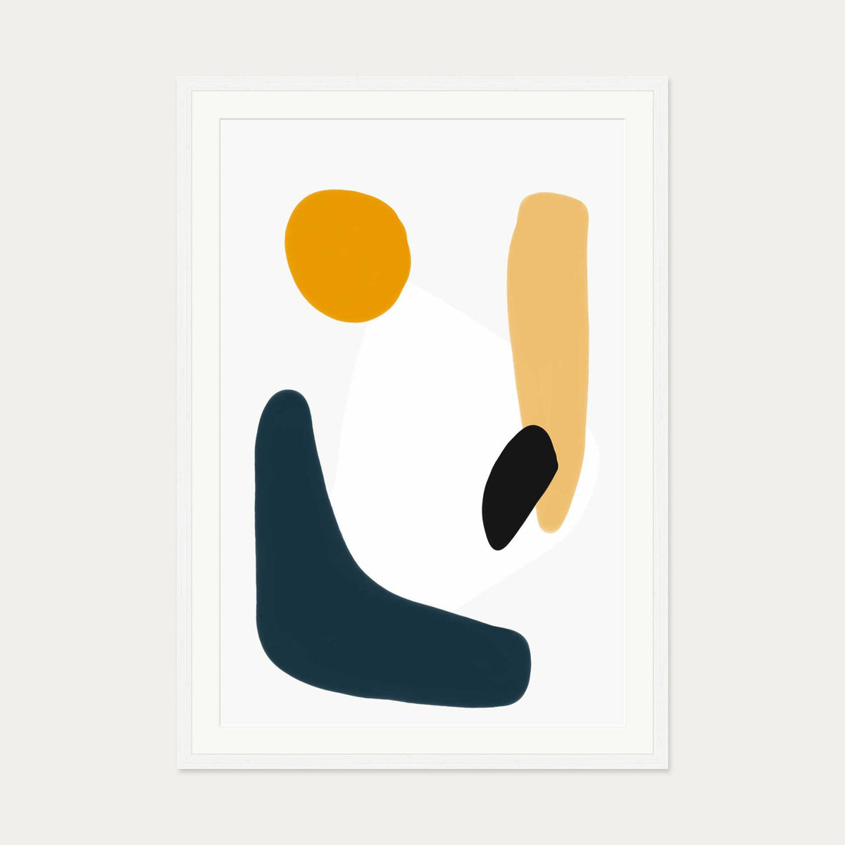 Abstract Summer Sun Art Print — 70 x 100 cm — White Frame