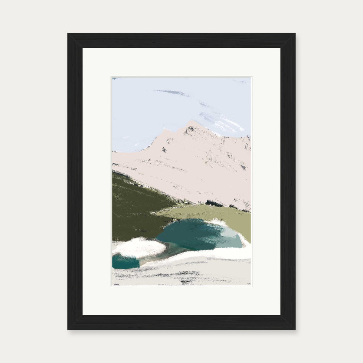 Abstract Valley Art Print — 30 x 40 cm — Black Frame