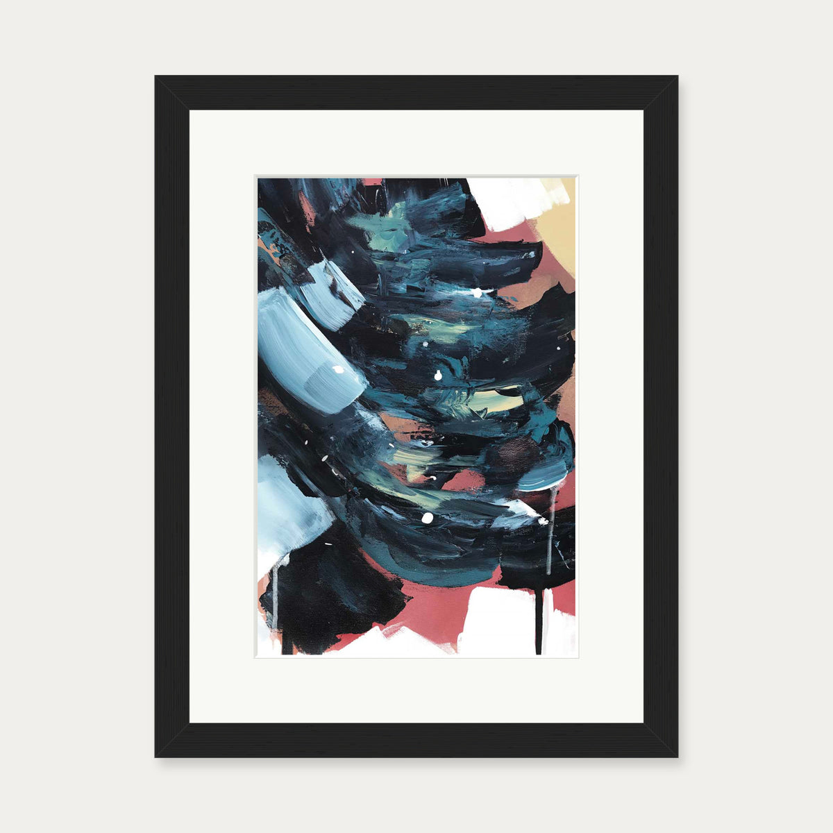 Abstract Valley II Art Print — 30 x 40 cm — Black Frame