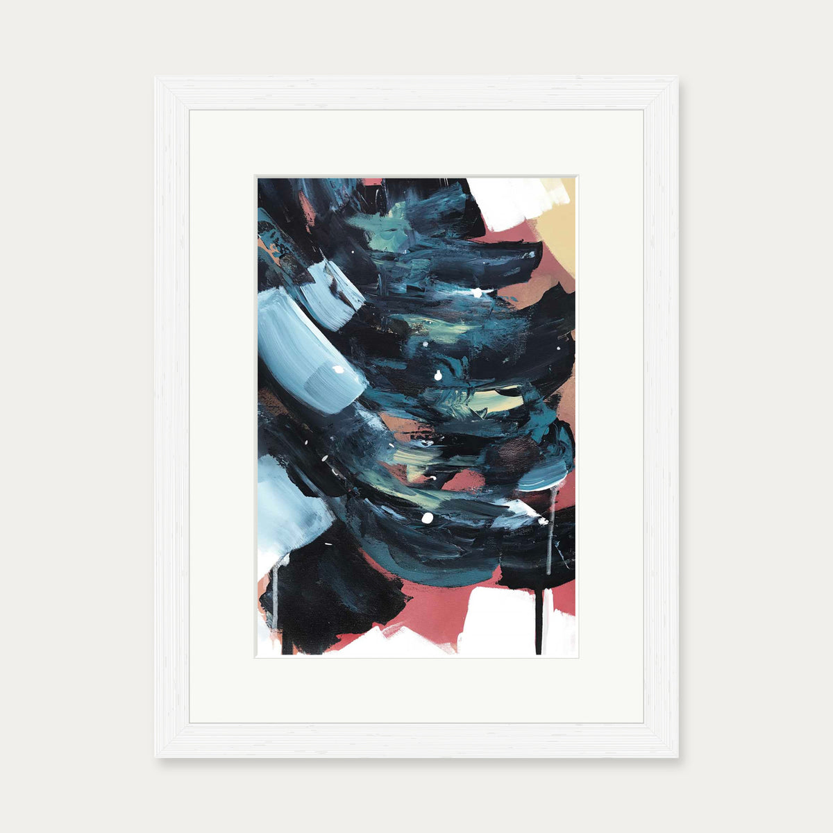 Abstract Valley II Art Print — 30 x 40 cm — White Frame