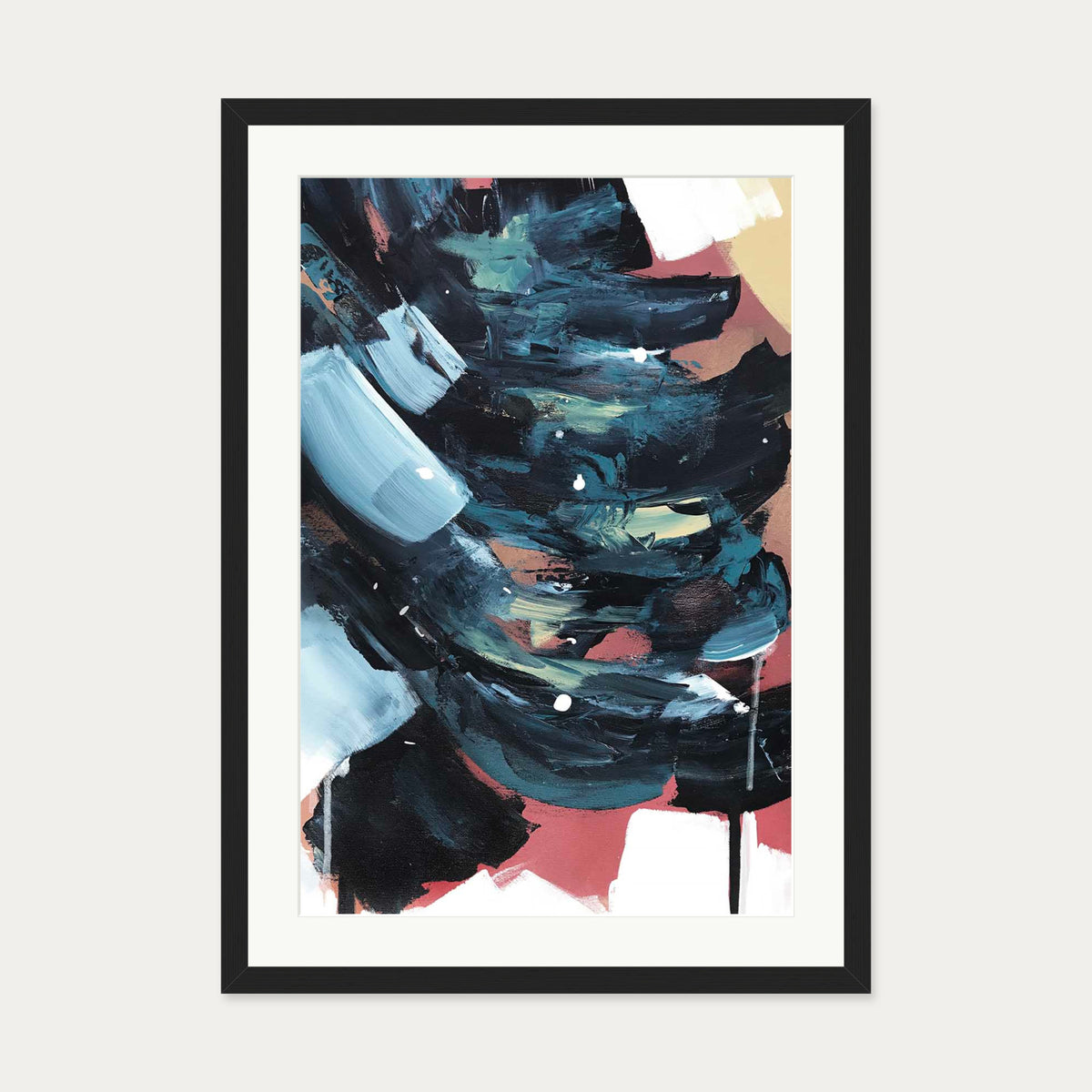 Abstract Valley II Art Print — 50 x 70 cm — Black Frame