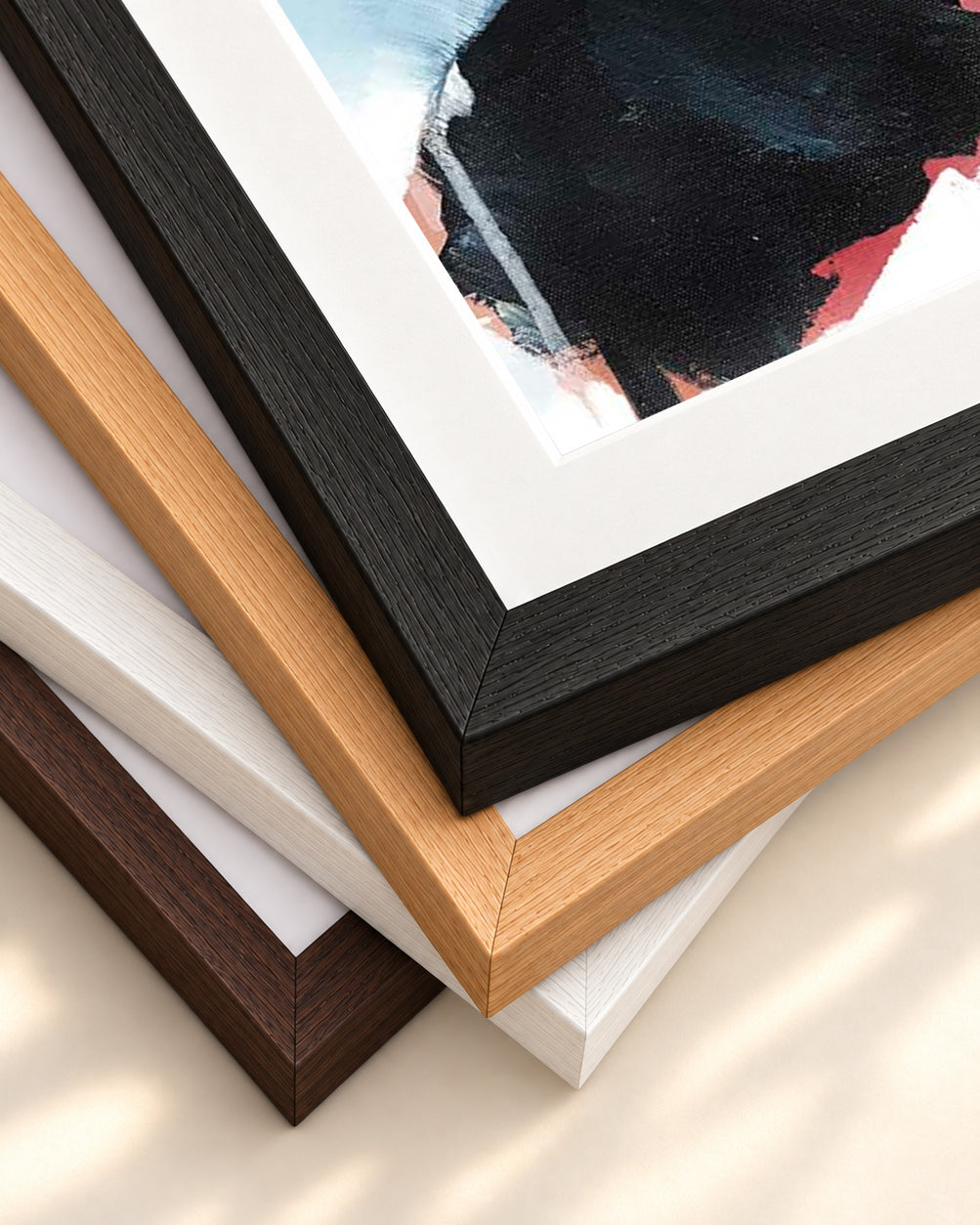 Abstract Valley II Art Print — framed print corner with 5 cm mount and bevel