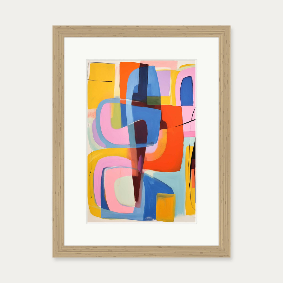 Abstract Wonder Art Print — 30 x 40 cm — Oak Frame