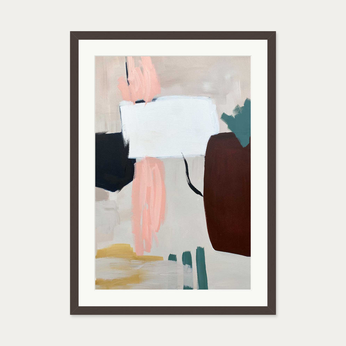 Abstraction 100 Art Print — 50 x 70 cm — Brown Frame