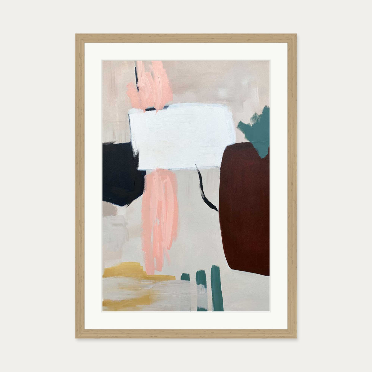 Abstraction 100 Art Print — 50 x 70 cm — Oak Frame