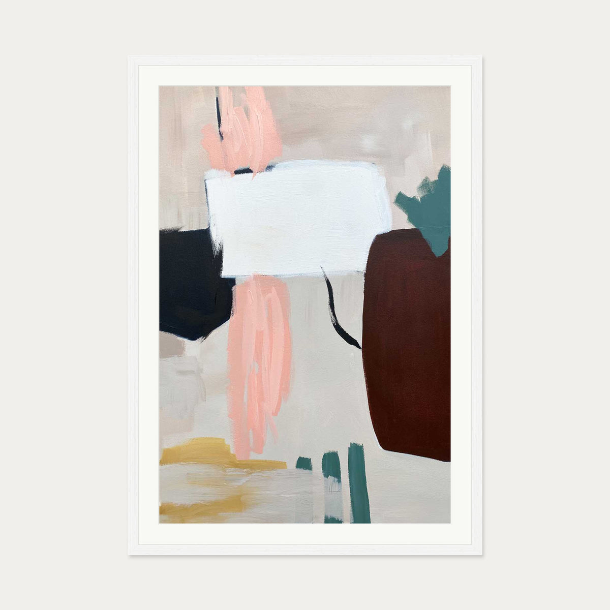 Abstraction 100 Art Print — 70 x 100 cm — White Frame