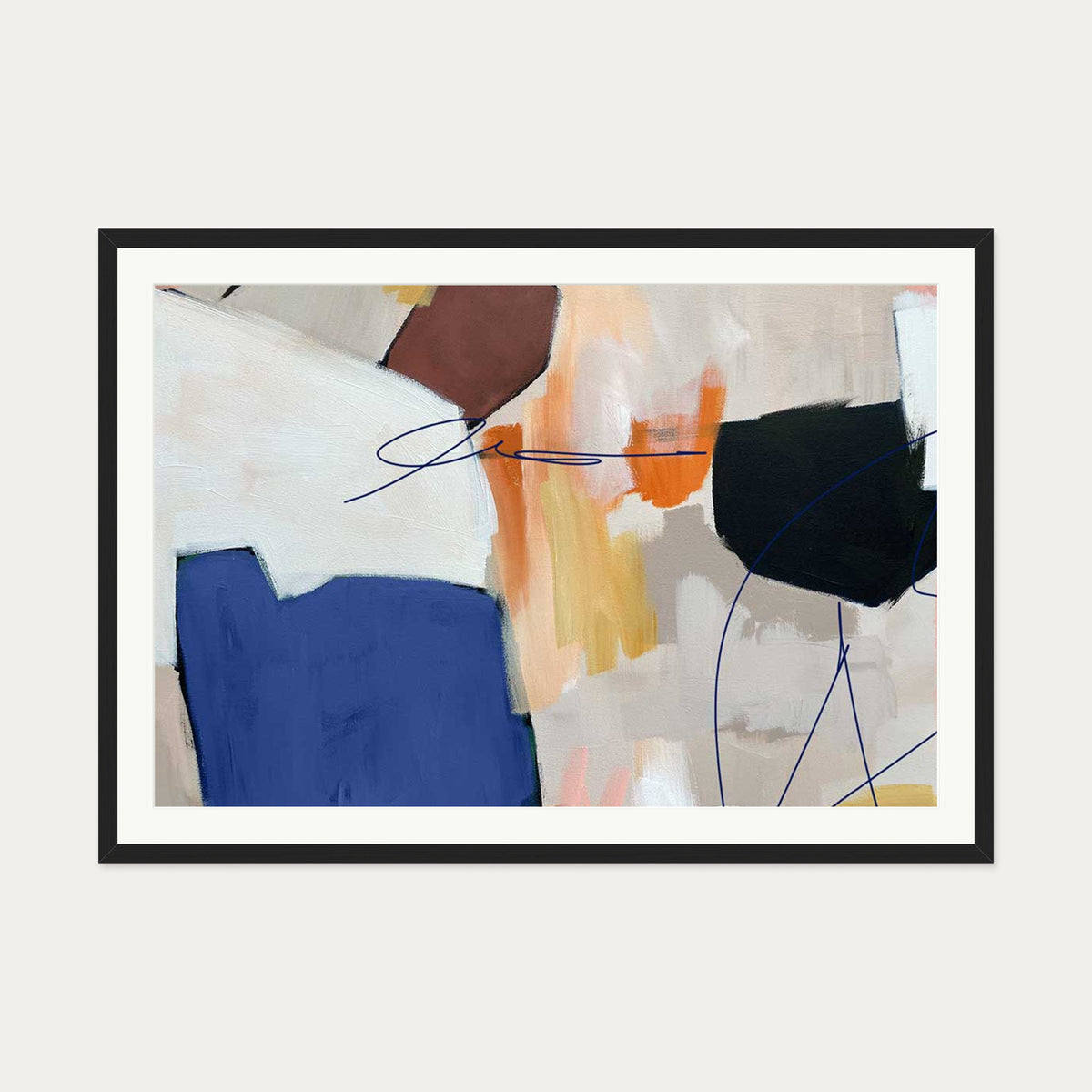 Abstraction 101 Art Print — 70 x 100 cm — Black Frame