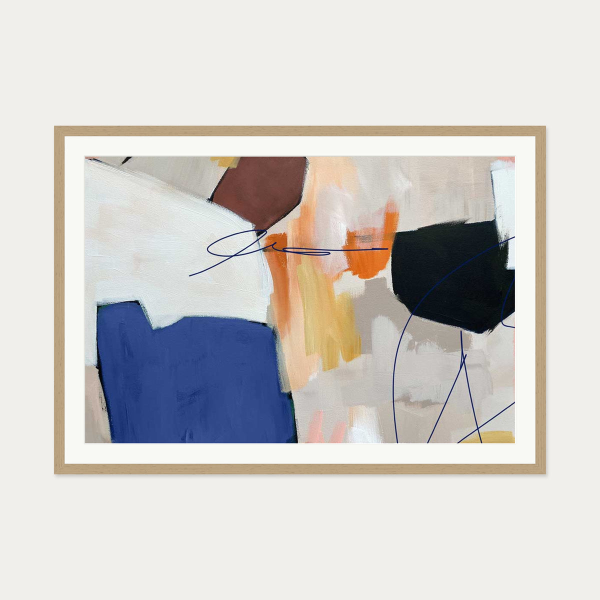 Abstraction 101 Art Print — 70 x 100 cm — Oak Frame