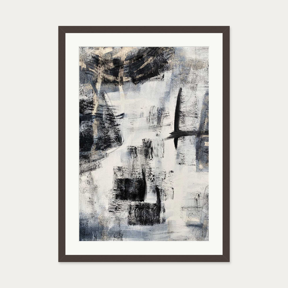 Abstraction 103 Art Print — 50 x 70 cm — Brown Frame