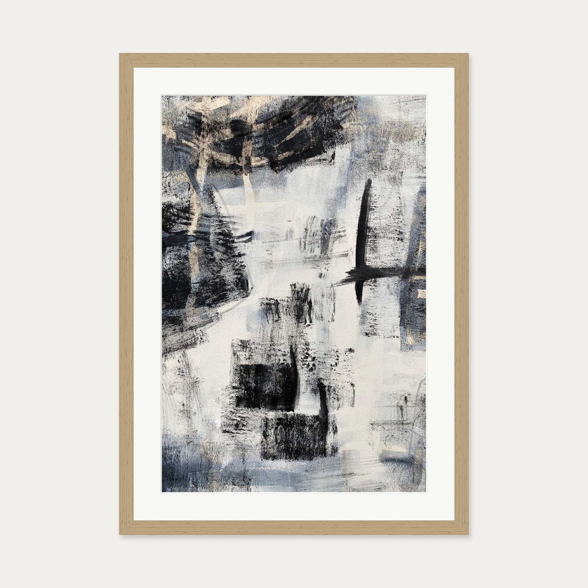 Abstraction 103 Art Print — 50 x 70 cm — Oak Frame