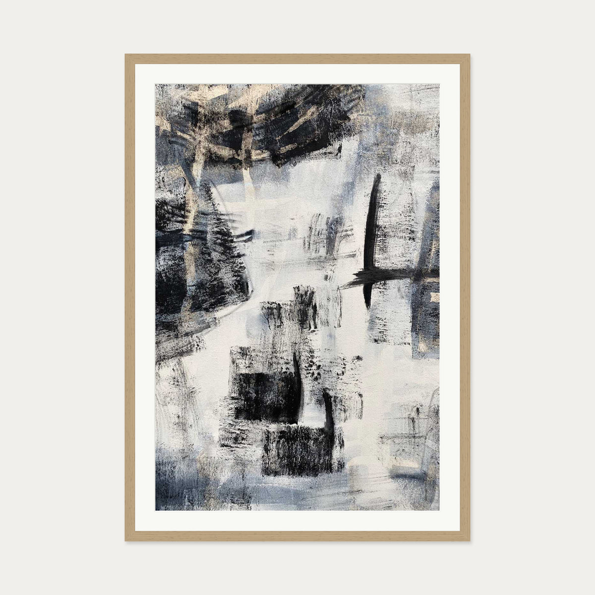 Abstraction 103 Art Print — 70 x 100 cm — Oak Frame