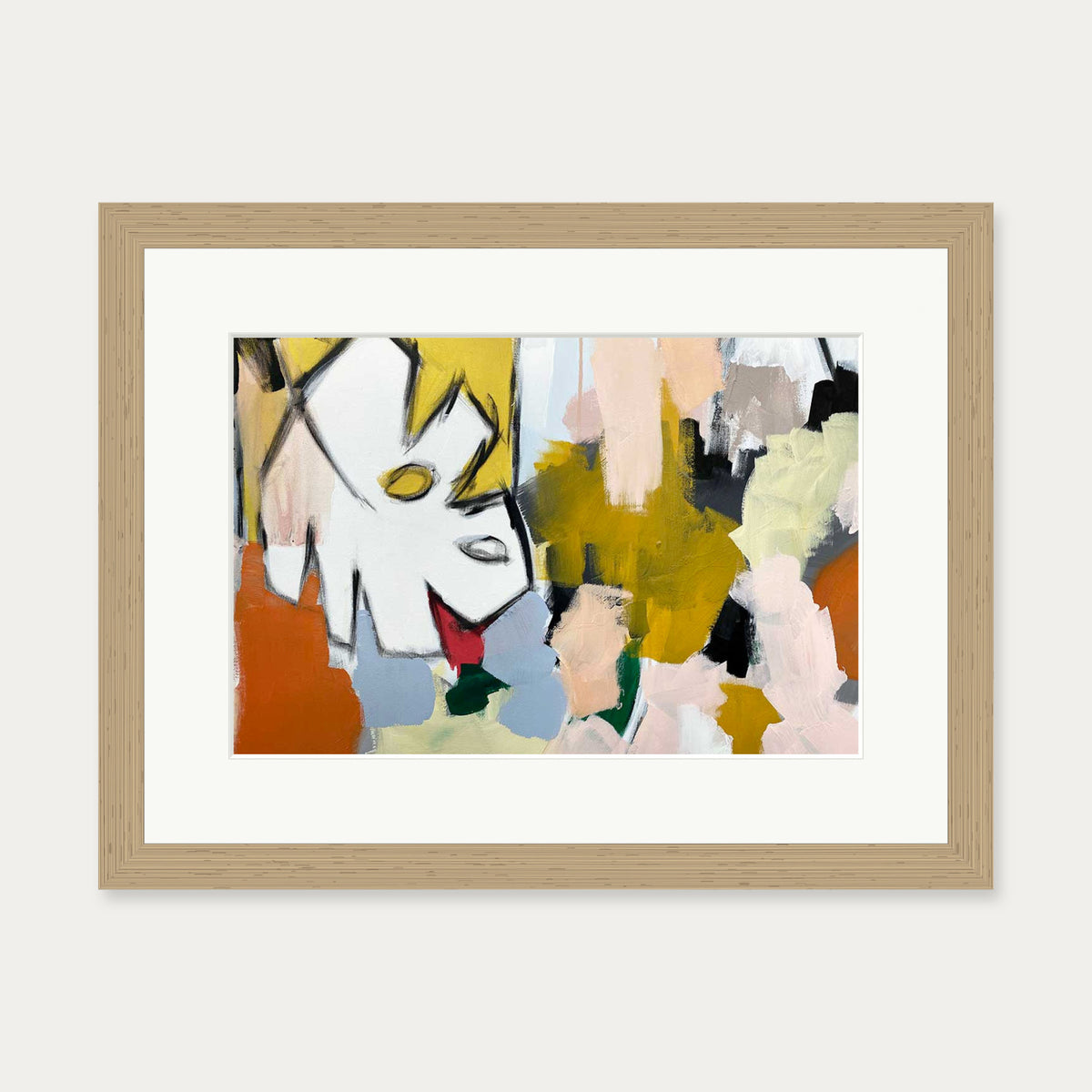 Abstraction 105 Art Print — 30 x 40 cm — Oak Frame