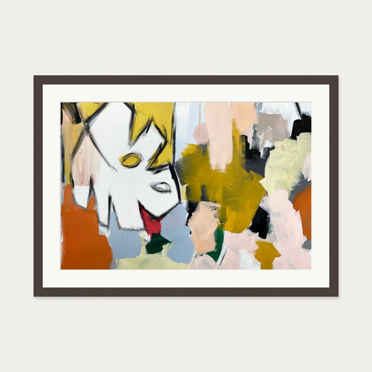Abstraction 105 Art Print — 50 x 70 cm — Brown Frame