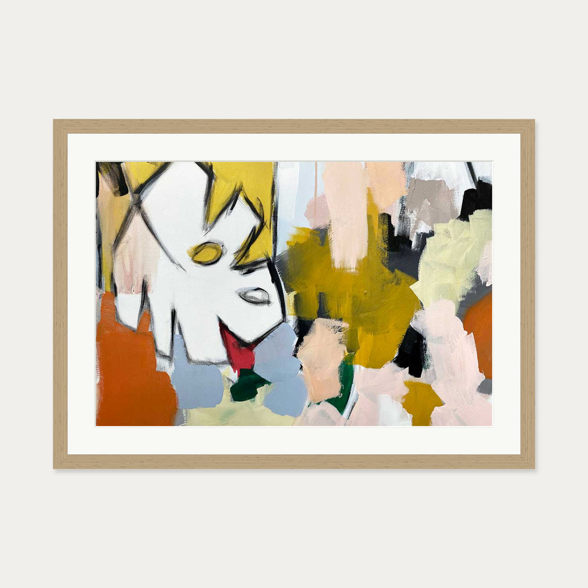 Abstraction 105 Art Print — 50 x 70 cm — Oak Frame