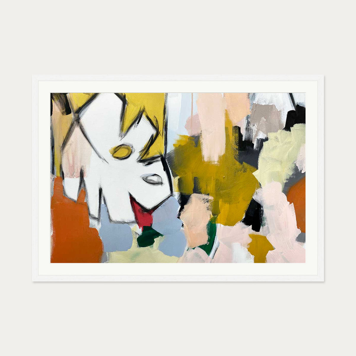 Abstraction 105 Art Print — 70 x 100 cm — White Frame
