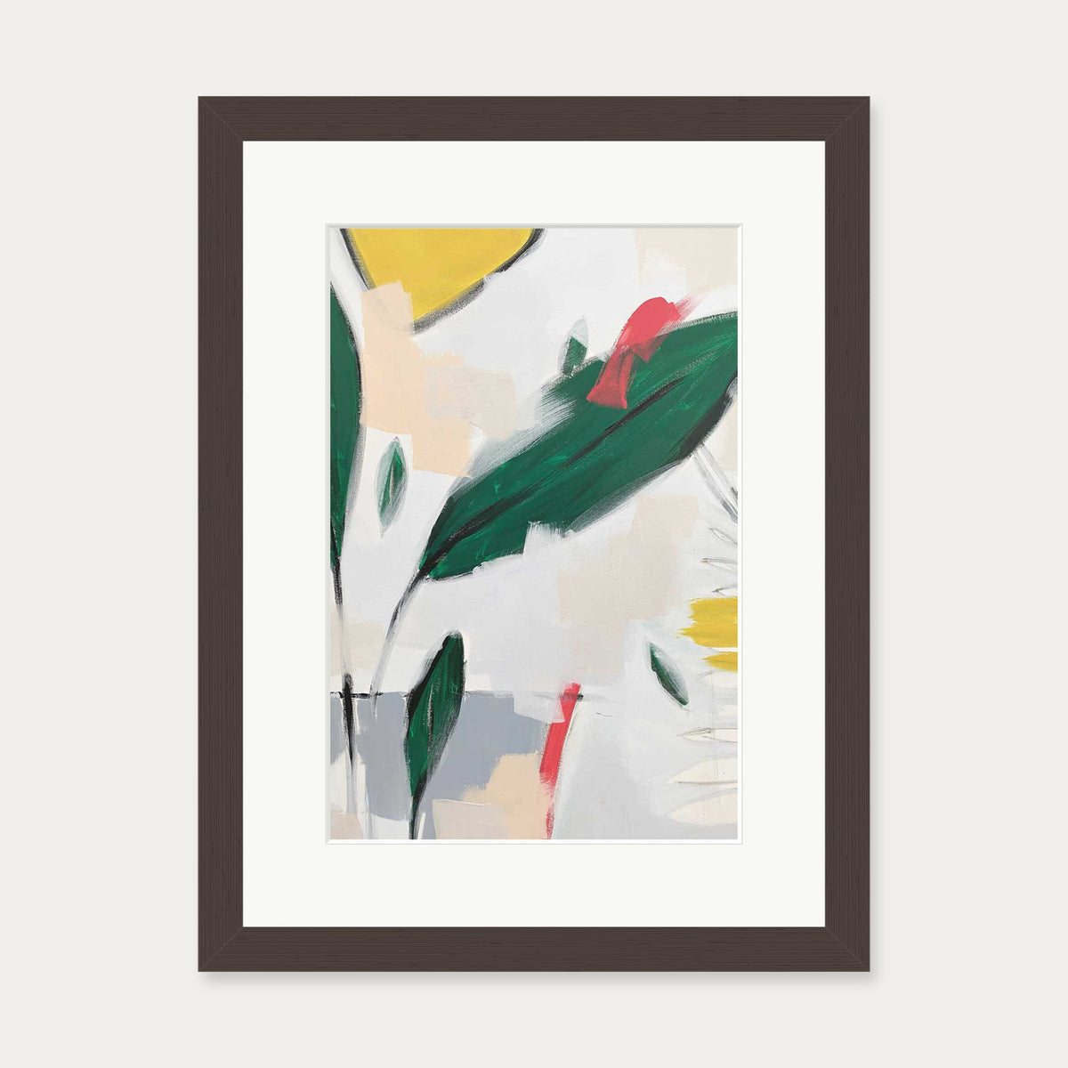 Abstraction 108 Art Print — 30 x 40 cm — Brown Frame