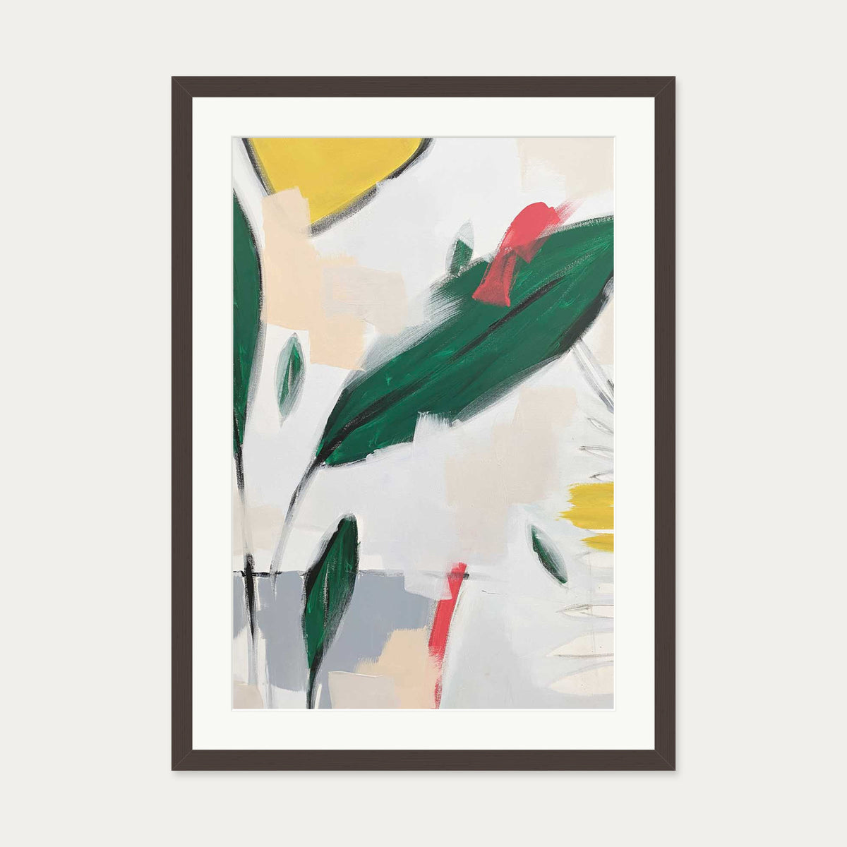 Abstraction 108 Art Print — 50 x 70 cm — Brown Frame