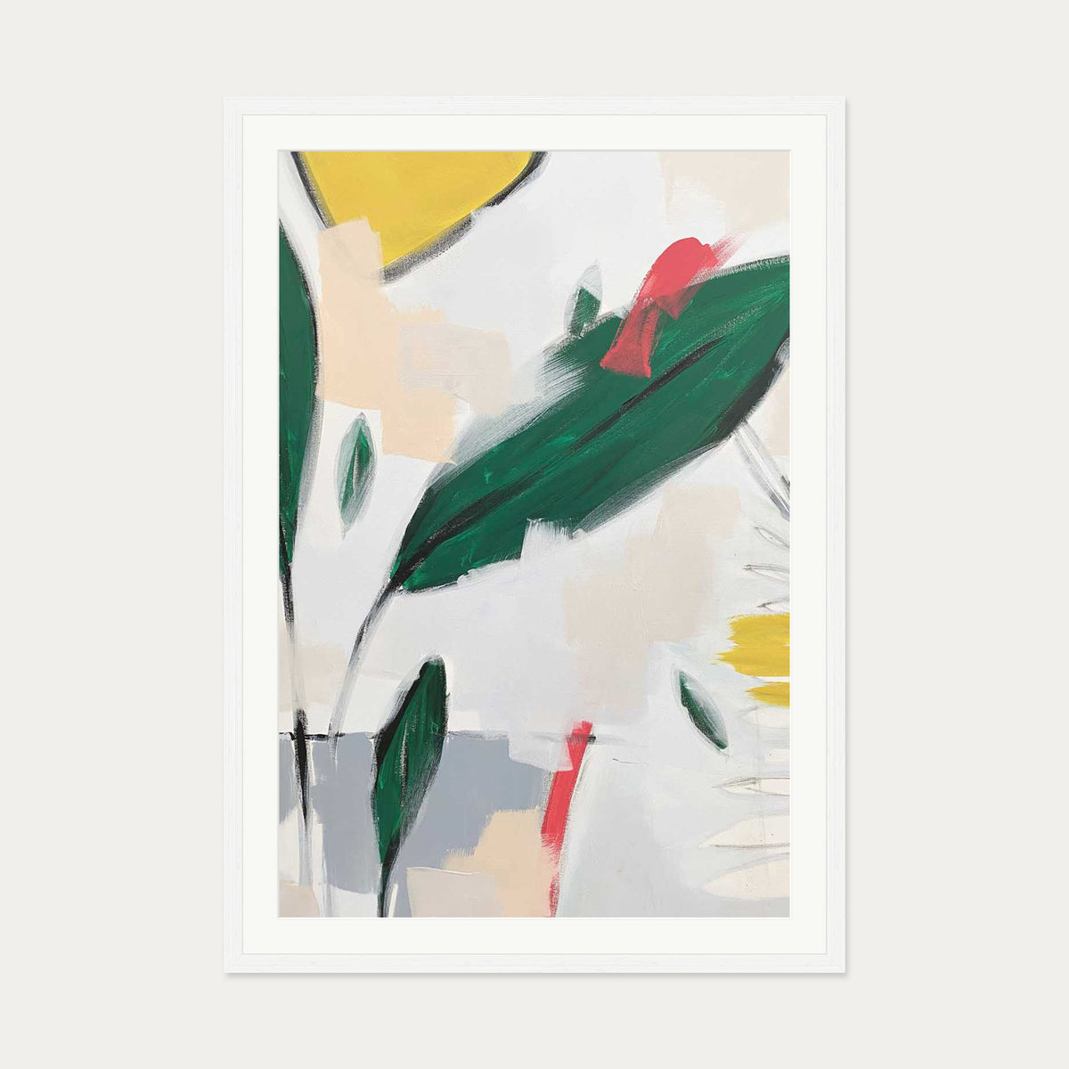 Abstraction 108 Art Print — 70 x 100 cm — White Frame