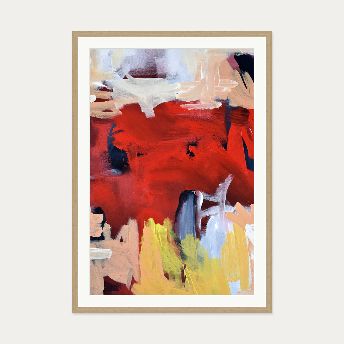 Abstraction 522 Art Print — 70 x 100 cm — Oak Frame
