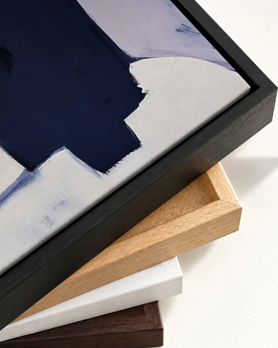 Abstraction 529 Canvas Art — framed canvas corner and wrapped canvas detail